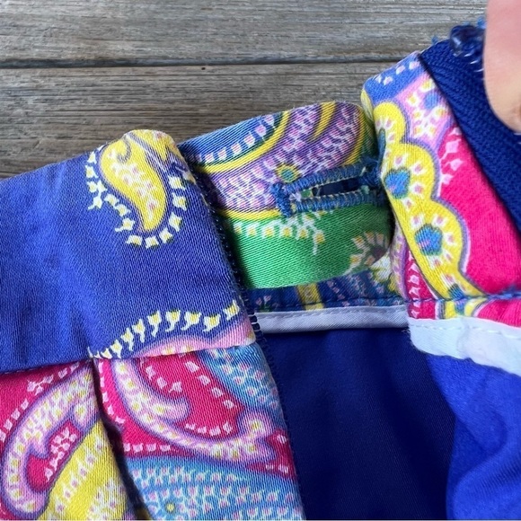 Ralph Lauren Golf Blue Paisley Golf Skirt Skort Size 2 Built-In Shorts GUC - Picture 6 of 11